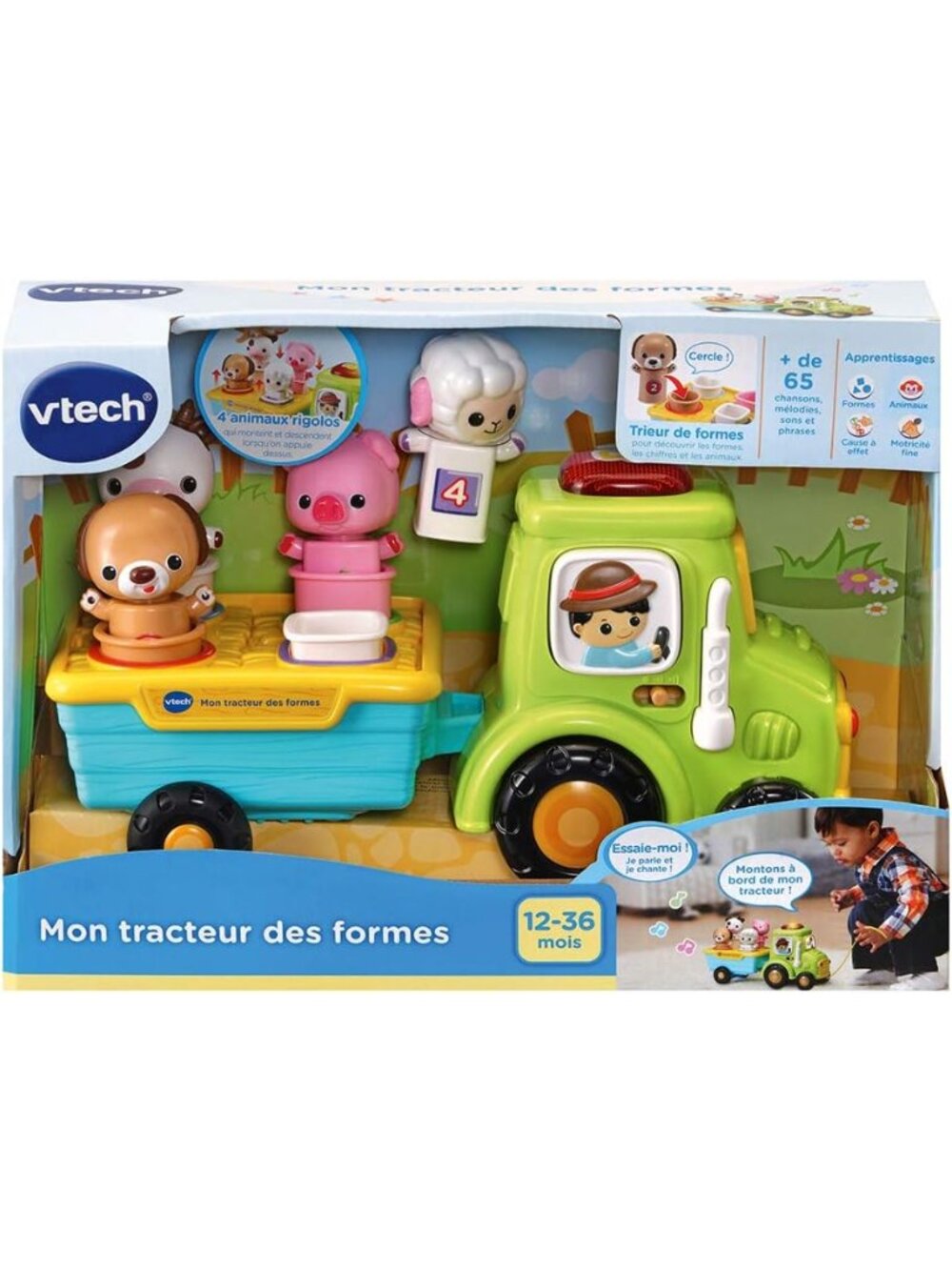 VTech Sort & Wiggle Tractor-Mon tracteur rigolo(French Version) New in Box